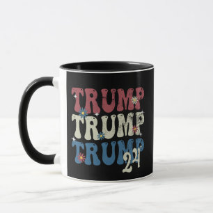 Caneca Trump 2024 Patriotic American Flag 4 De Julho