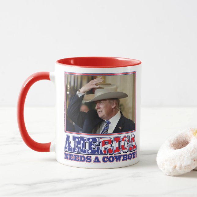 CANECA TRUMP-AMÉRICA-COWBOY (Com Donut)