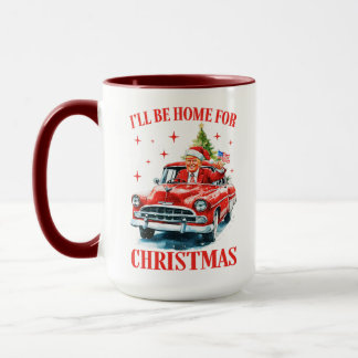 Caneca Trump Eu estarei em casa no Natal