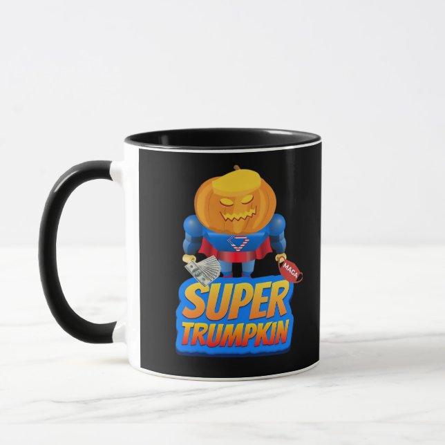 Caneca Trumpkin Funny Pumpkin Head Halloween Costume Clae (Esquerda)