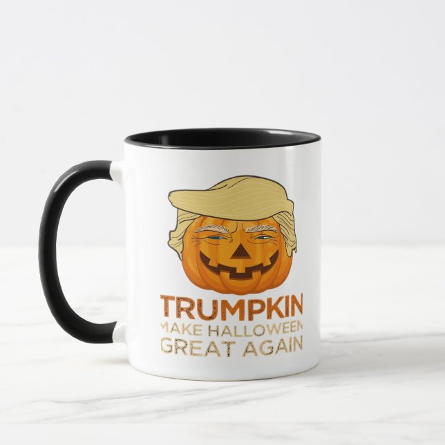 Caneca Trumpkin Halloween Engraçado Clássico (Esquerda)
