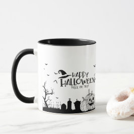 Caneca truque de halloween ou travessura