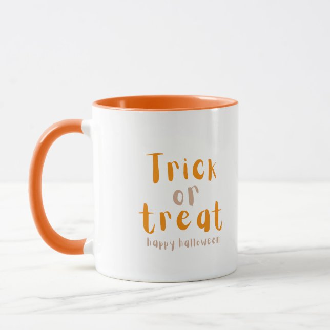 Caneca Truque Moderno de Halloween ou Mug de Tratamento (Esquerda)