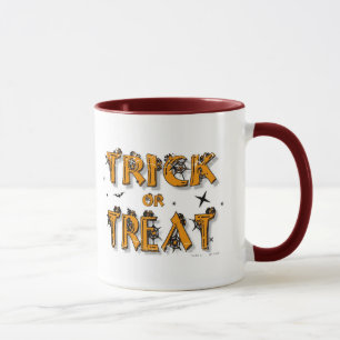 Caneca Truque ou tratamento - Caneta Ringer Mug de 2 lado