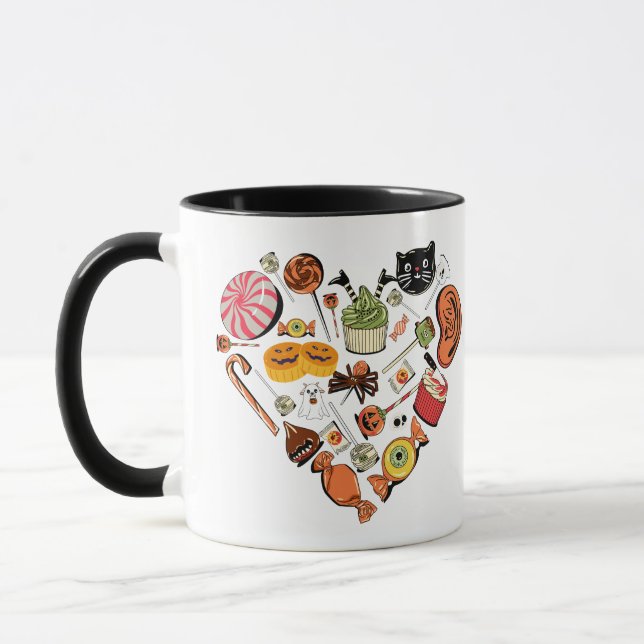 Caneca Truque ou tratamento de Dia das Bruxas (Esquerda)