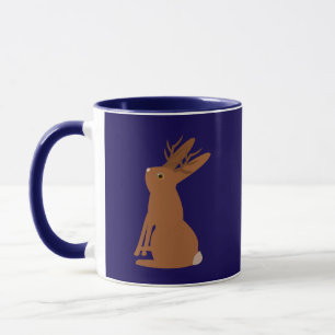Caneca Truque ou tratamento de Jackalope do Halloween
