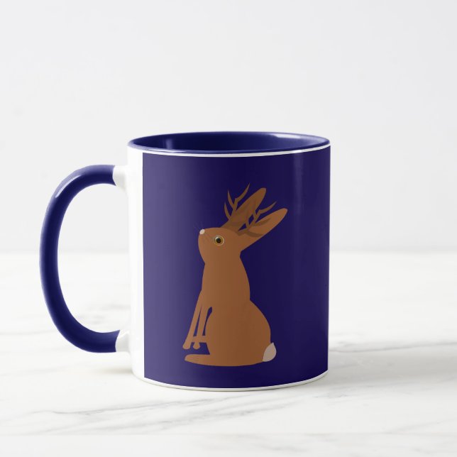 Caneca Truque ou tratamento de Jackalope do Halloween (Esquerda)