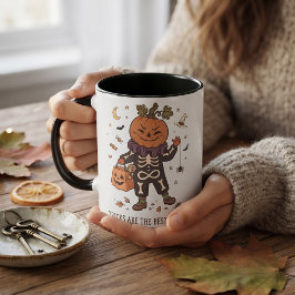 Caneca Truques São Os Melhores Agrados Abóbora Esqueleto 