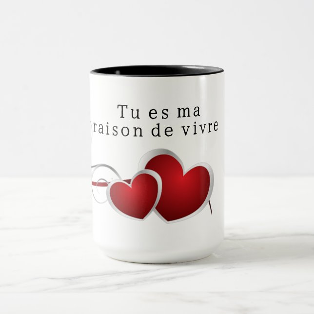 Caneca Tu es ma raison de vivre (Centro)