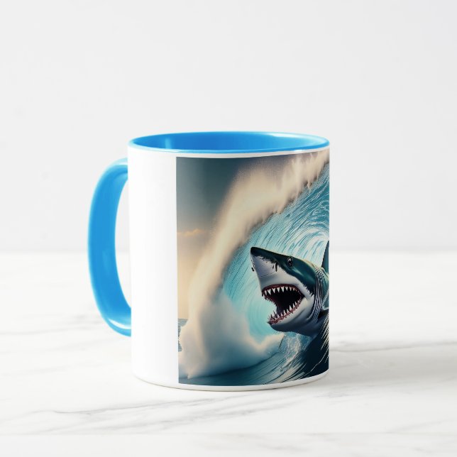 Caneca Tubarão e mordida (Frente Esquerda)