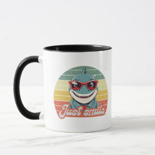 Caneca Tubarão engraçado te convida a sorrir