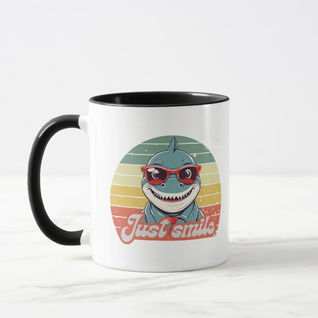 Caneca Tubarão engraçado te convida a sorrir (Esquerda)