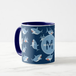 Caneca Tubarões brancos, Excelentes, cochonetes, monogram