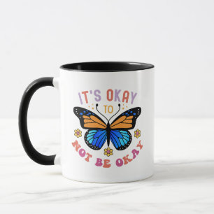 Caneca "Tudo Bem Não Estar Bem" Citação Positiva