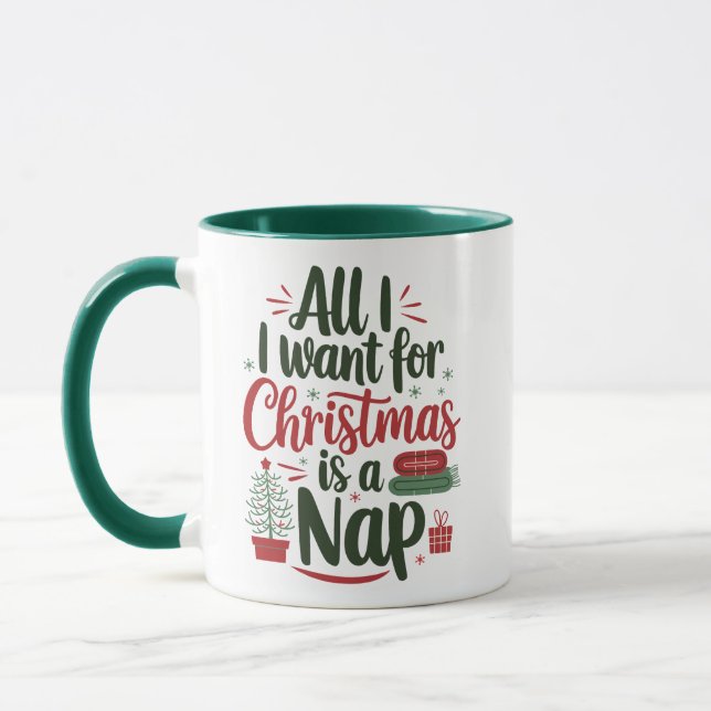 Caneca Tudo o que Eu Quero no Natal é um Cochilo (Esquerda)
