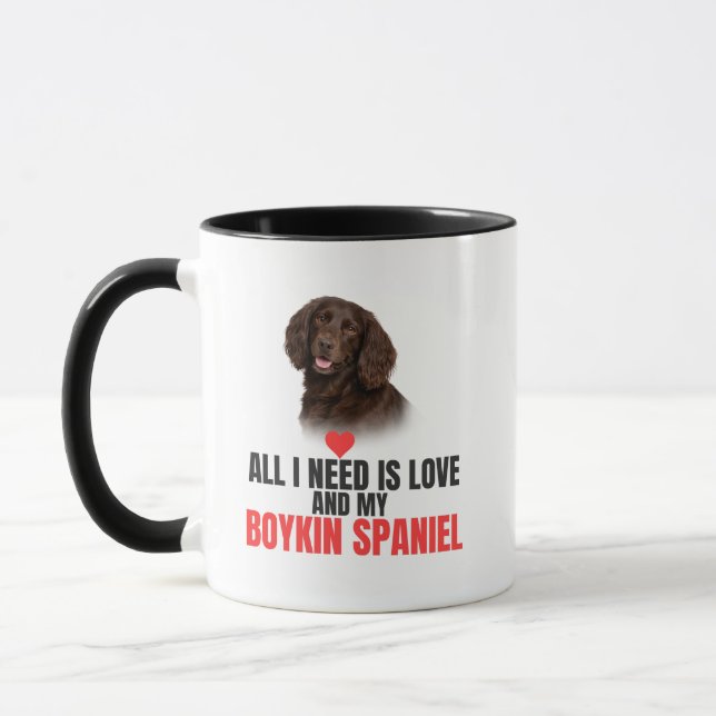 Caneca Tudo o que Preciso é Amor e Meu Café Boykin Spanie (Esquerda)