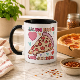 Caneca Tudo o que Você Precisa é Amor e Pizza | Comida Di