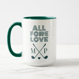 Caneca Tudo pela Frente Monograma   Moderno Verde Escuro