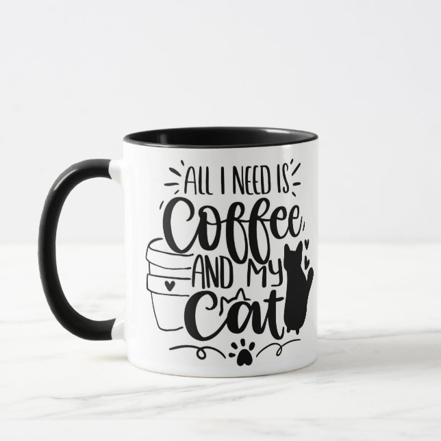 Caneca Tudo que preciso é café e meu gato (Esquerda)
