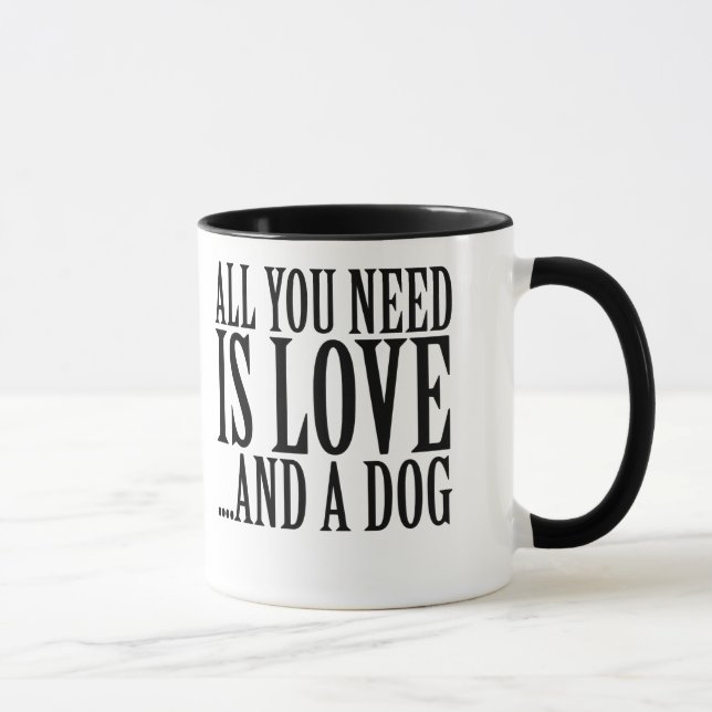 Caneca Tudo que você precisa é amor e cão (Direita)