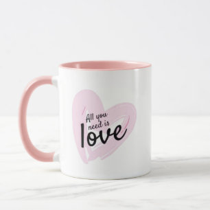 Caneca Tudo Que Você Precisa É De Amor Café - Lã Rosa