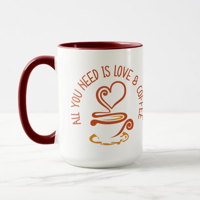 Caneca Tudo Que Você Precisa É De Amor E Café (Esquerda)
