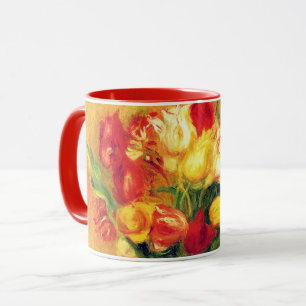 Caneca Tulipas de Pierre Renoir, Impressionismo Vintage A