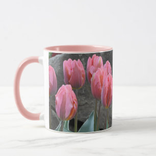 Caneca Tulipas de primavera rosa