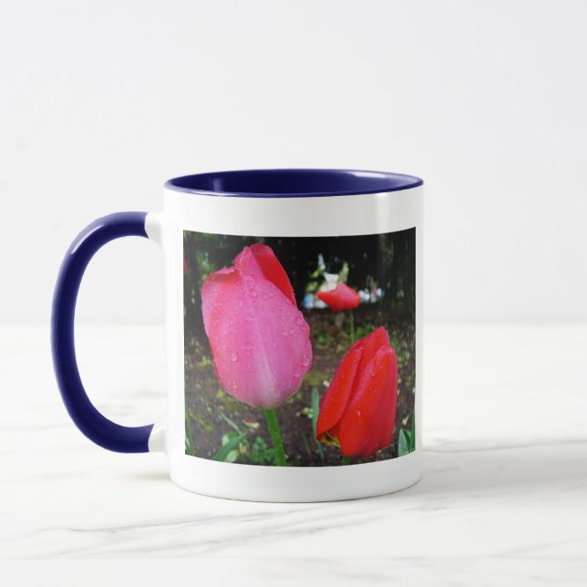 Caneca tulipas, gotas de chuva (Esquerda)