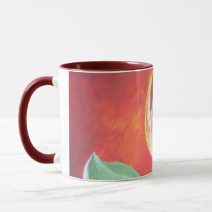 Caneca Tulipas Vermelhas e Amarelas Artísticas