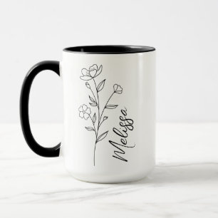 Caneca Tumbler Personalizado de Flor de Nascimento, Prese