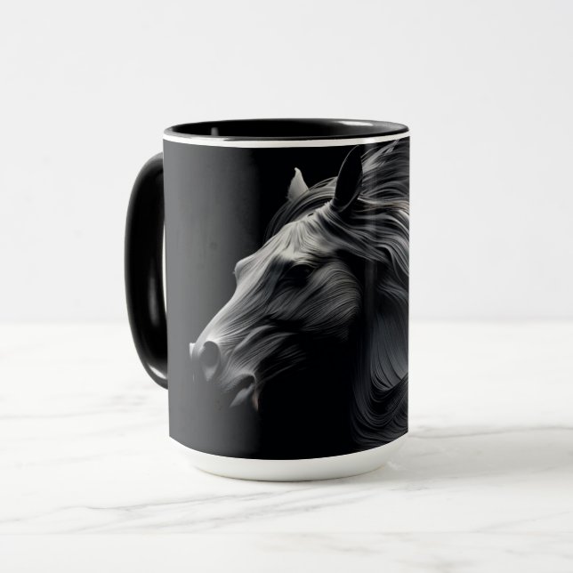 Caneca Tumg cerâmico de Cavalo Negro (Frente Esquerda)