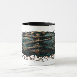 Caneca Túmulo do Oceano Kraken Âncora Fantasia Sombria