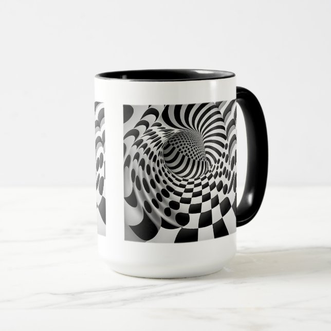 Caneca Túnel de Arte Op Combo Mug, 15 oz (Frente Esquerda)