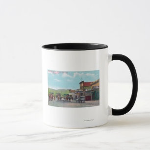 Caneca Turistas que partem para a cena de Tijuana