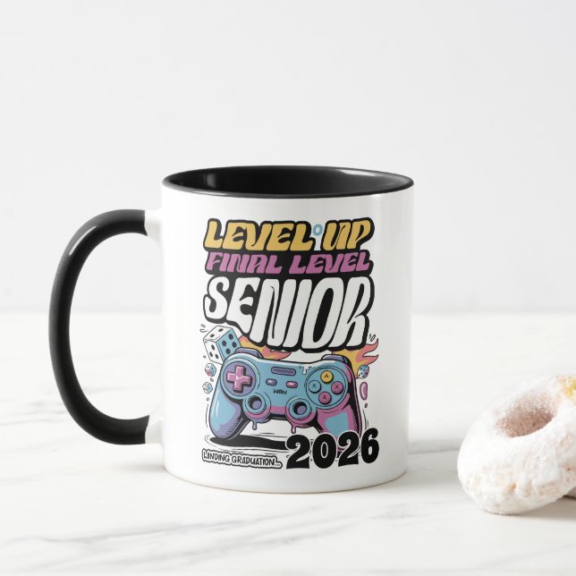 Caneca Turma de Formandos Personalizada de 2026, Graduado (Com Donut)