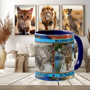 Caneca Turquesa Blue Personalizado Cats Engraçados Fotogr