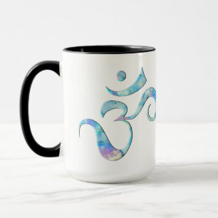 Caneca Turquesa Mármore Om