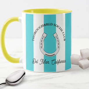 Caneca Turquoise Stripes Horse do Clube Social de Cristo