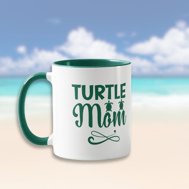 Caneca Turtle Mom Environmental Beach Theme (Criador carregado)