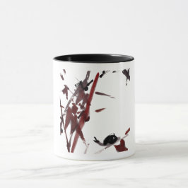 Caneca Tuschekunst mit Schnecke und Rotem Bambus