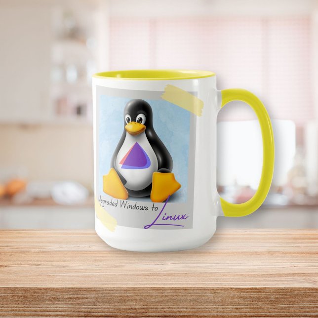 Caneca Tux do SO Windows Endevour atualizado (Upgraded Windows Endevour OS Tux Mug)