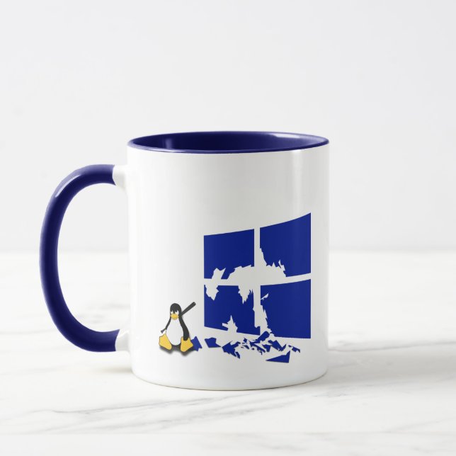 Caneca Tux o pinguim do Linux ganha medieval (Esquerda)