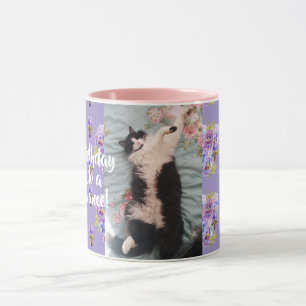 Caneca Tuxedo Cat Funny Happy Dance Birthday Mug Puro