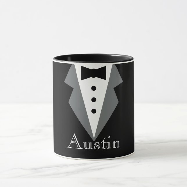 Caneca Tuxedo Formal Branco Preto Personalizado (Centro)