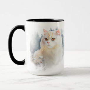 CANECA TUXEDO GATO BRANCO BONITO DE COR DA ÁGUA