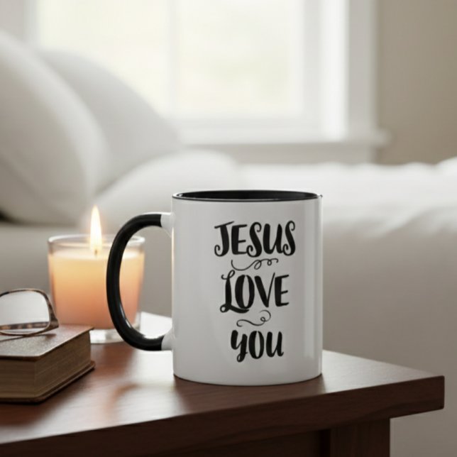 Caneca Two-Tone Mug - Jesus Love You (Criador carregado)