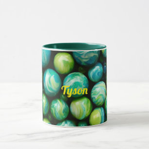Caneca TYSON ~ Mug personalizado ~ Marbles Verdes ~