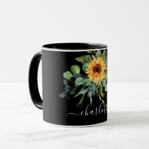 Caneca Ucalyptus de girassol preto