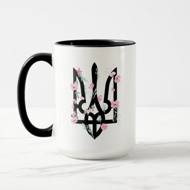 Caneca UCRÂNIA. Brasão de Armas. Tridente. Tryzub.  (Esquerda)